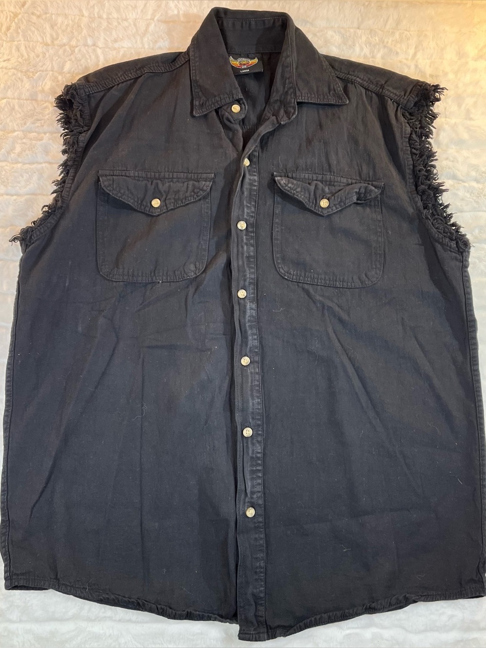 BikerWear 2014 Daytona Bike Week Sleeveless Denim Shirt 73rd Annual Large